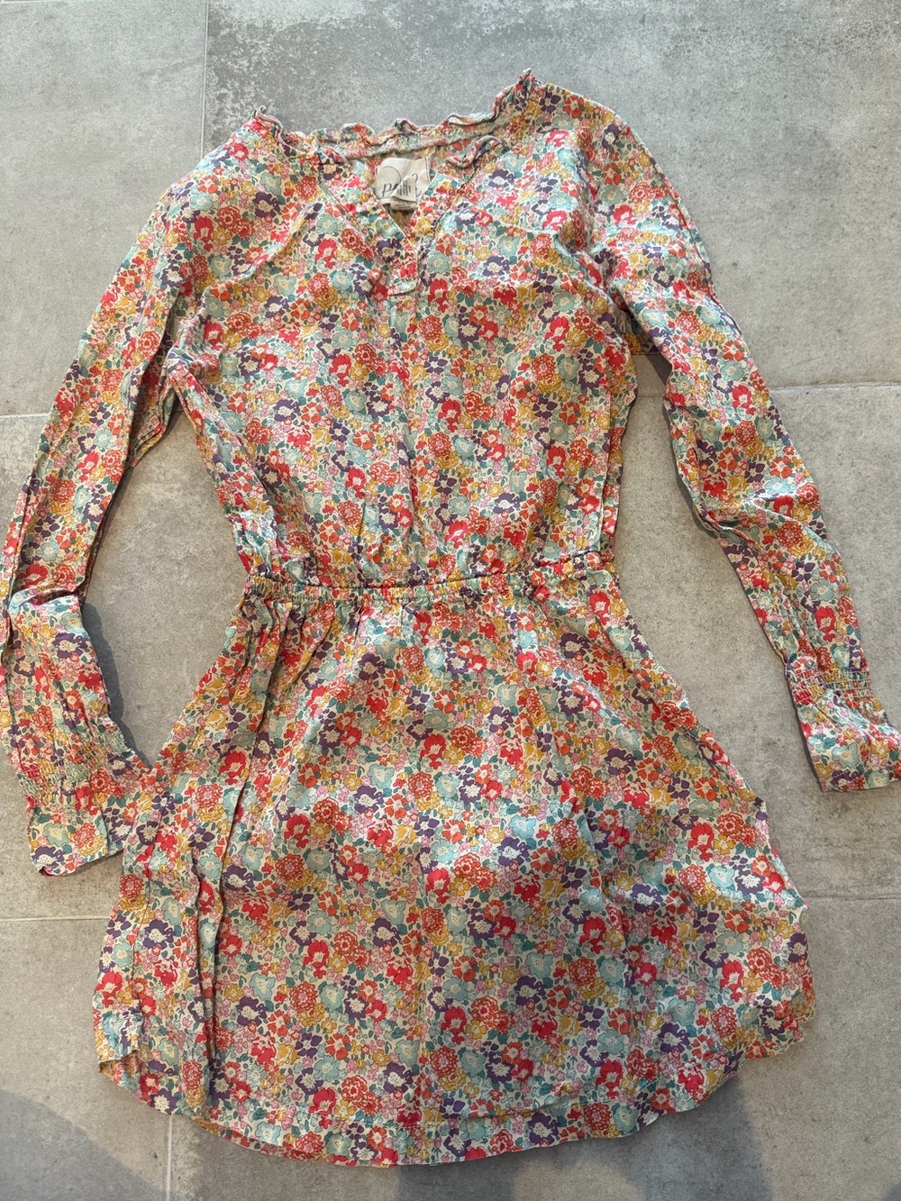 Girls Peek Floral Long-Sleeve Dress - liberty fabric